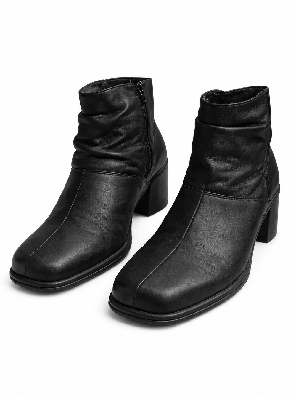 Josef Seibel Black Leather Ankle Booties Side Zip Women’s EU 38 US 7.5